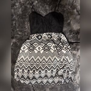 Trixxi Black and White Strapless Sundress